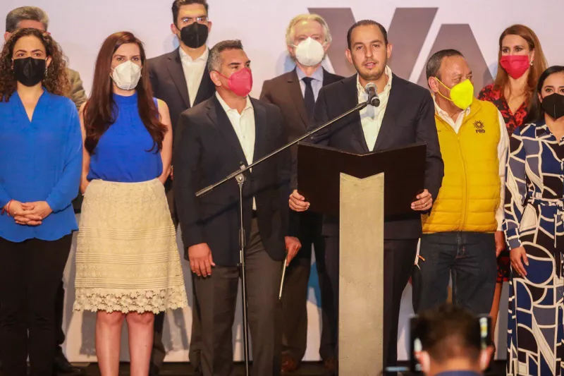 Conferencia de prensa de la coalición Va por México 