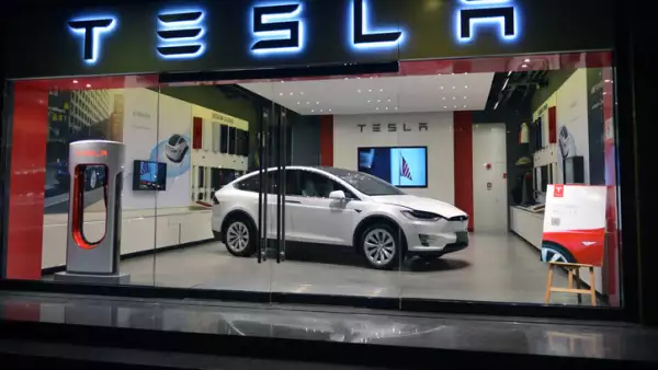 Tesla on display in Shanghai