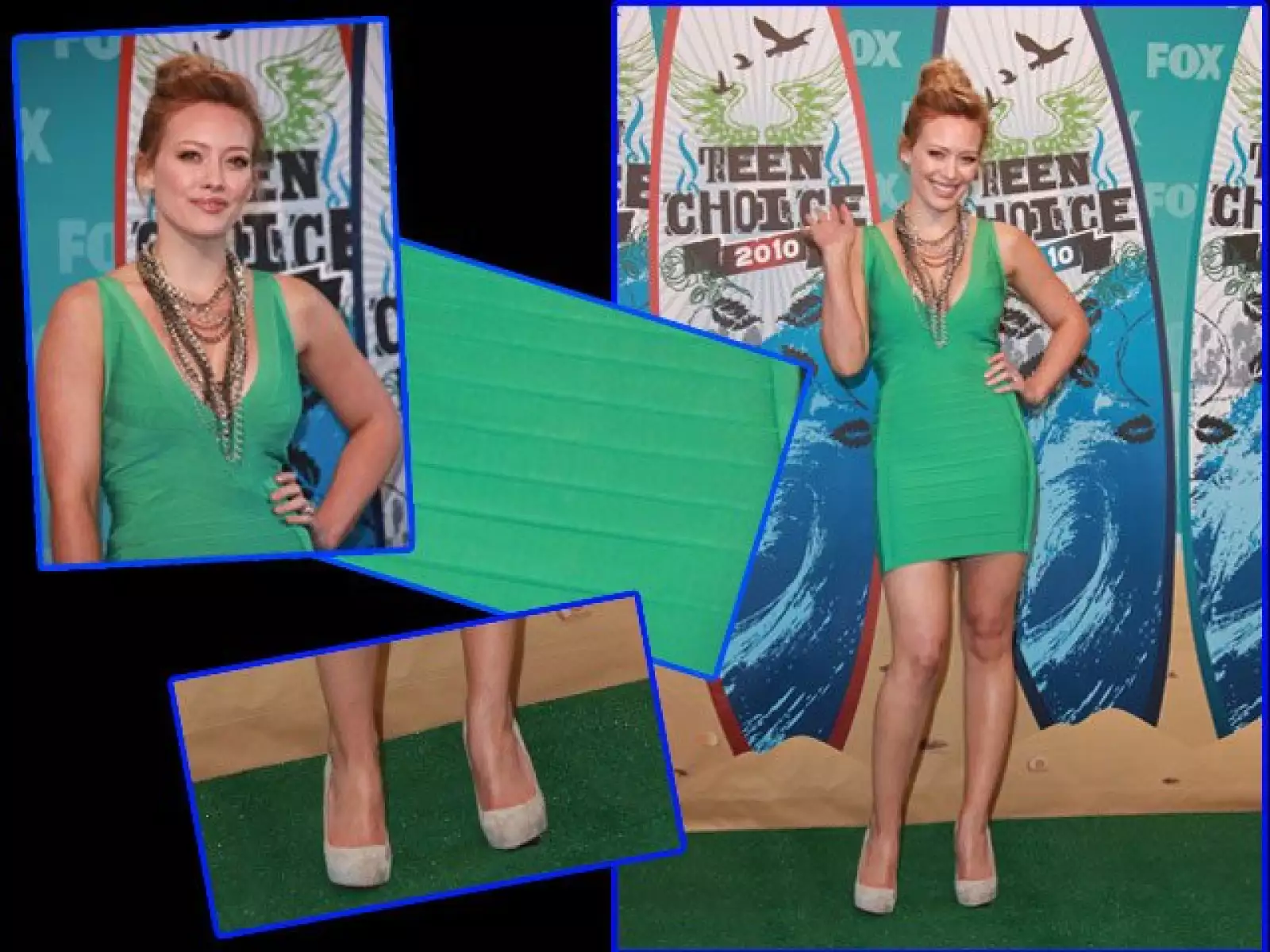 6.	Hilary Duff  llevaba un ´mini dress´ de Hervé Léger, sí son lo máximo.