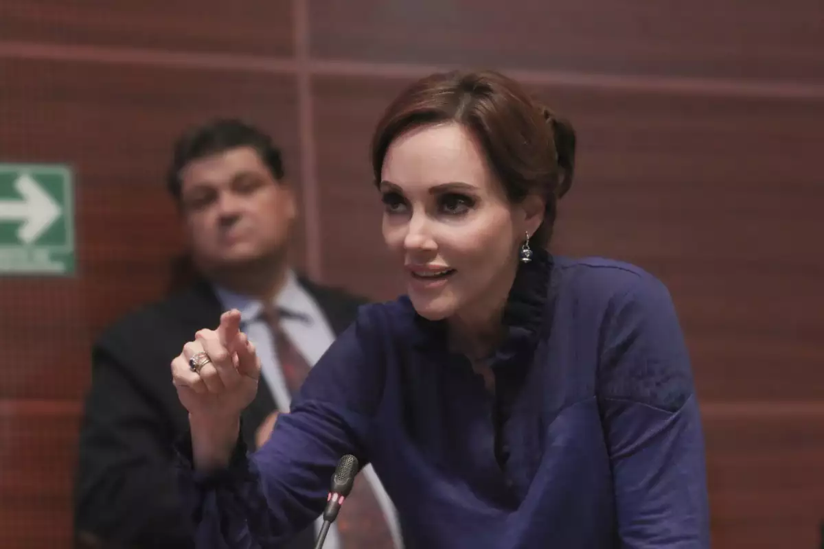 lilly tellez hablando en el Senado