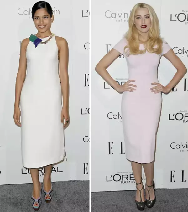 Freida Pinto (izquierda), Amber Heard (derecha).