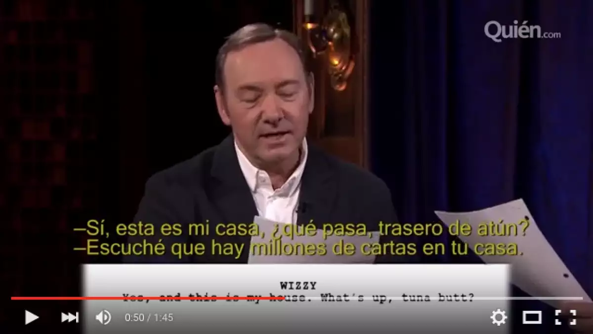 El actor de House of Cards demuestra qué tan bueno es en lo que hace, interpretando papeles de un guión escrito por niños chiquitos. El resultado es increíble.