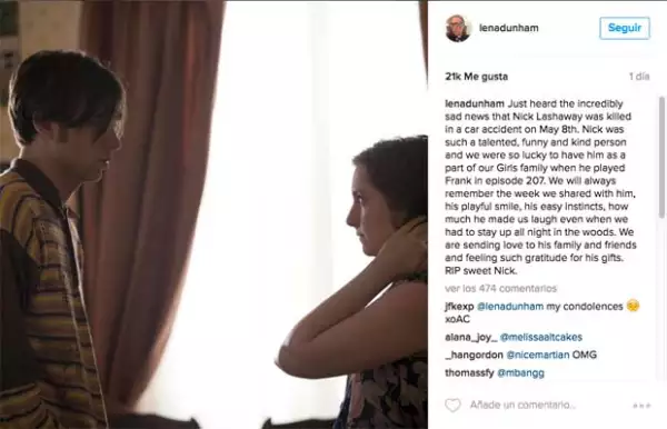 Nick participó en un epidodio de la segunda temporada de Girls como el hermano de Jessa, ahí fue donde compartió cámara con Lena Dunham.