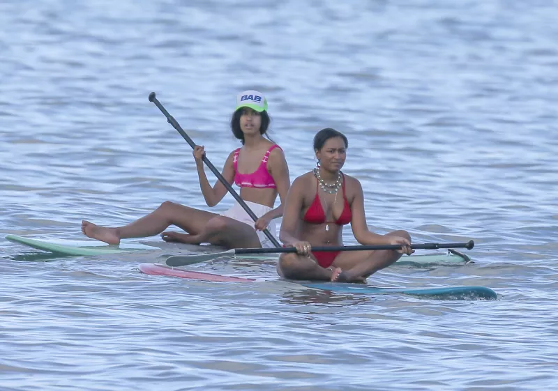 PREMIUM EXC Barack Obama, Malia Ann Obama, Sasha Obama