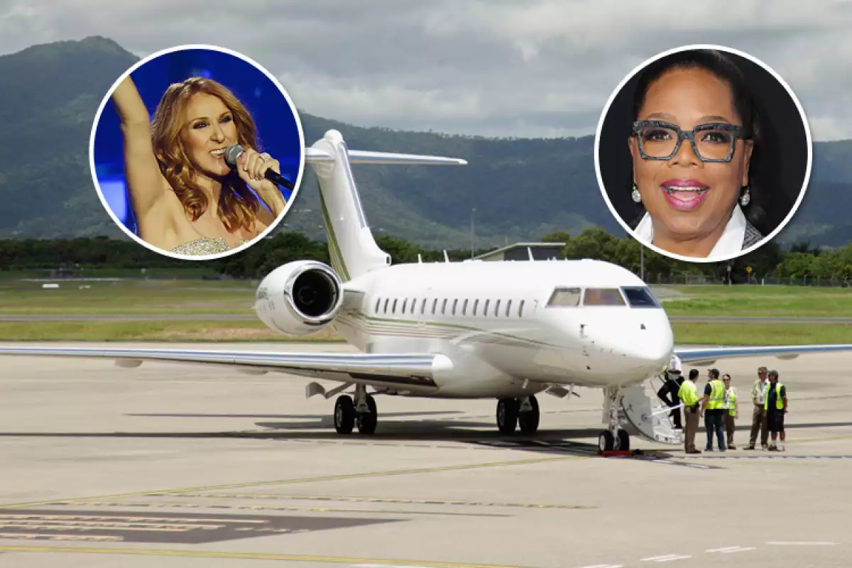 Oprah Winfrey, Celine Dion, avión