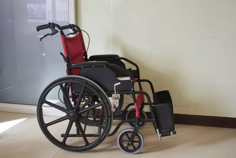 A wheelchair parking in a house