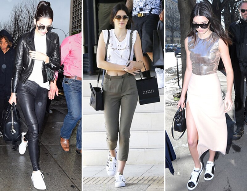 Kendall Jenner confía en sus sneakers para triunfar en sus looks de streetsyle.