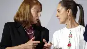 En la imagen, del lado izquierdo Tatiana Clouthier acompañada por la presidenta Claudia Sheinbaum.