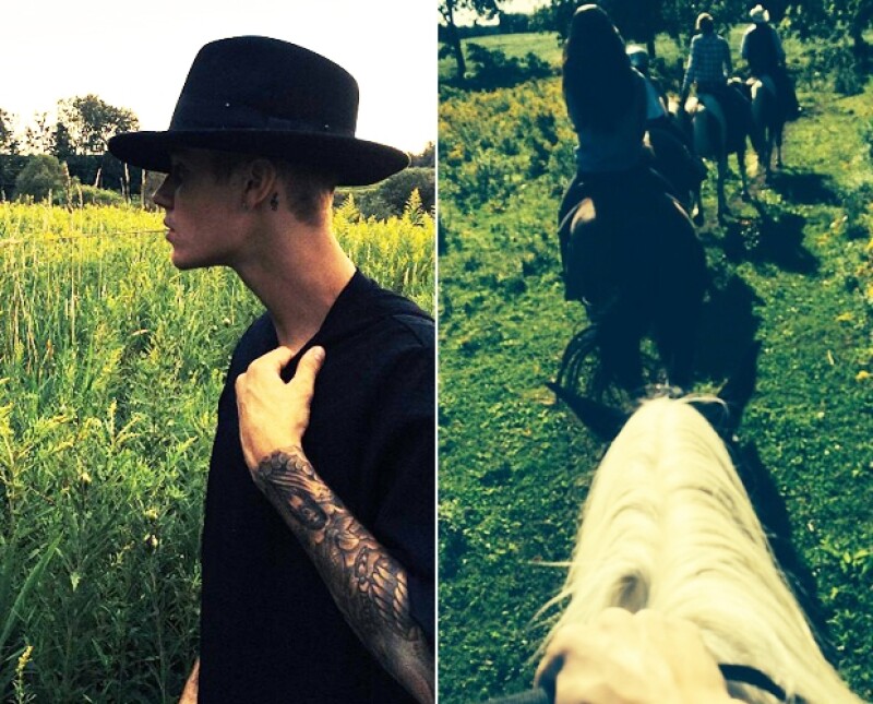 Fans comentaron la fotografía en Instagram, y es que es muy evidente que la chica del caballo adelante de Justin es Selena.