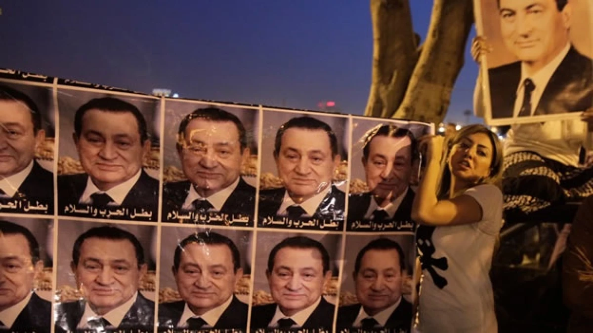 Manifestacion apoyo Mubarak