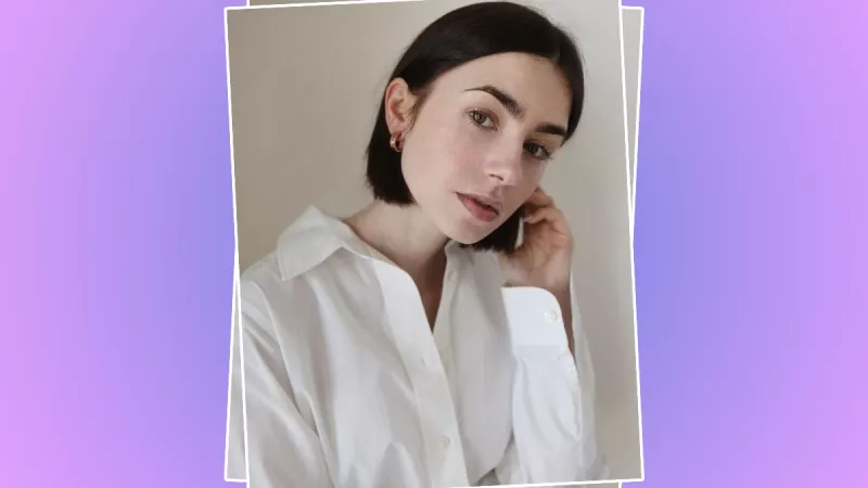 Lily Collins se cortó ella misma el pelo en un bob a la barbilla