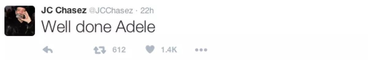 JC Chasez felicitó a Adele a través de Twitter.
