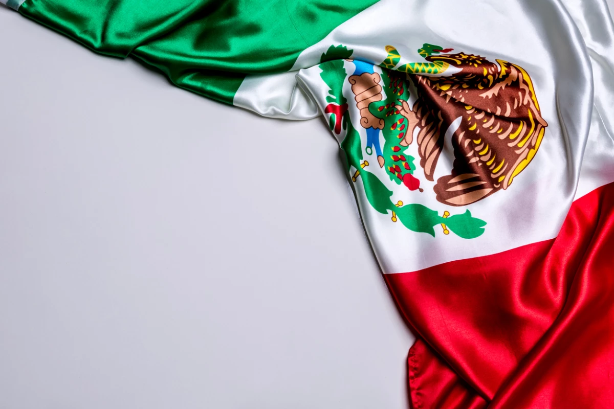 Authentic flag of the Mexico