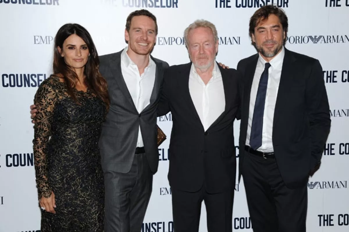 El director Ridley Scott y parte del elenco de "El abogado del crimen"