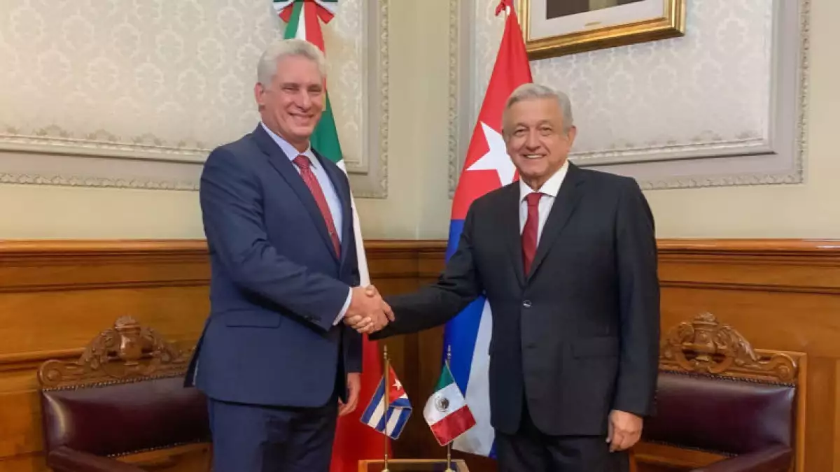 López Obrador y el presidente Díaz-Canel