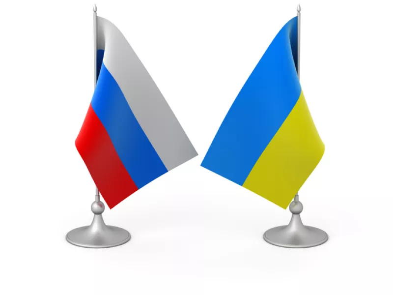 bandera de Rusia y Ucrania