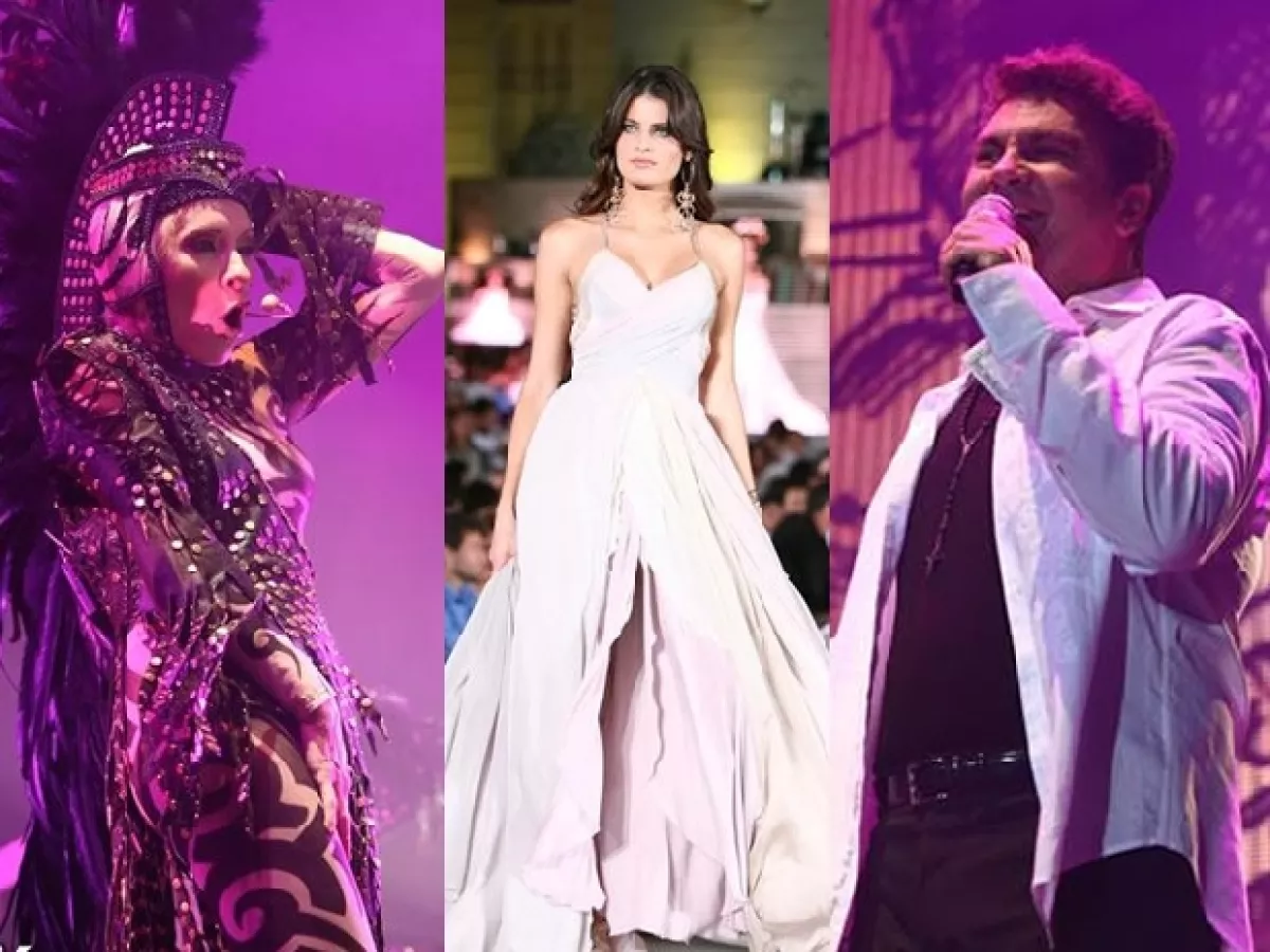 Después de la pasarela en la que desfiló la top model brasileña, Isabeli Fontana, los cantantes amenizaron la velada.