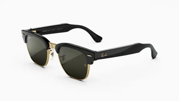 Primer plano de los nuevos lentes de Meta sin cámara. Muestran un marco más delgado para albergar sus componentes y tecnología de IA.