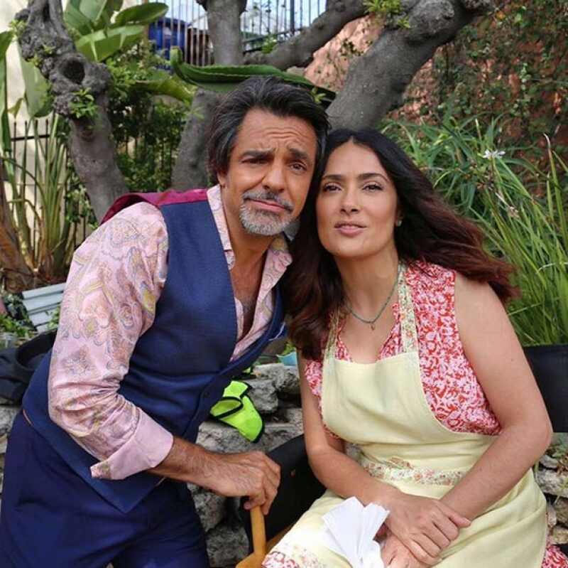 Salma y Eugenio se encuentran filmando una nueva película en la que también aparecerá Michael Cera y Kristen Bell.