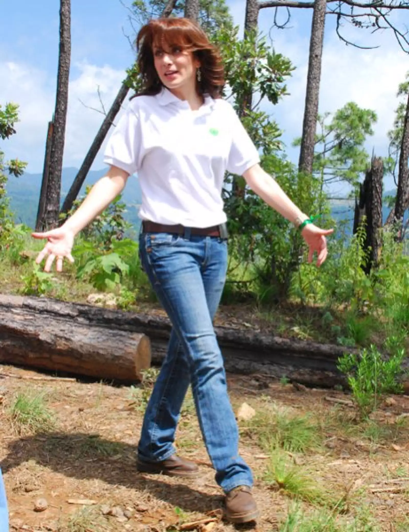 Silvia, entusiasmada por su buena labor del día.