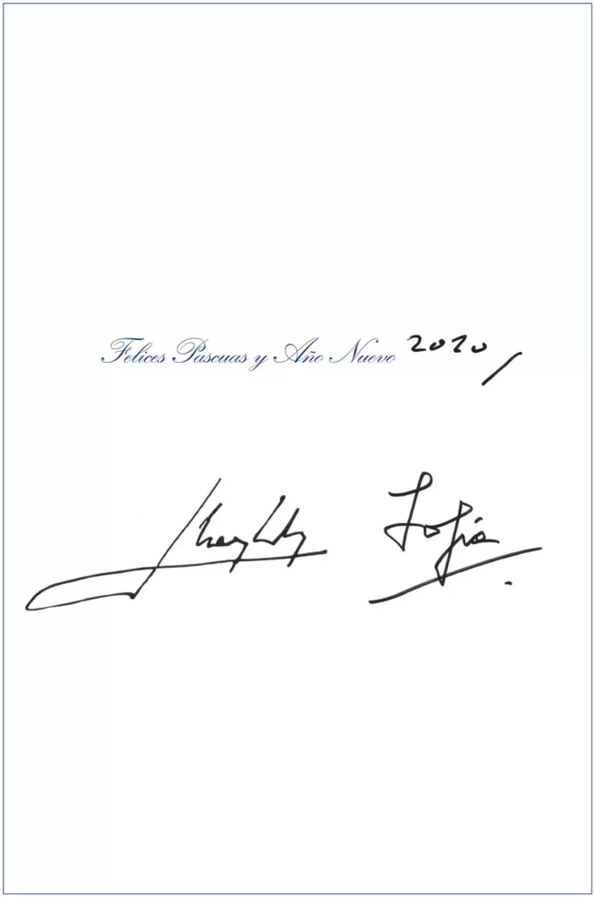 Felicitación de los reyes eméritos Juan Carlos y Sofía. 