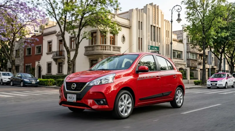 Nissan March 2026 recorriendo las calles de la Ciudad de México.