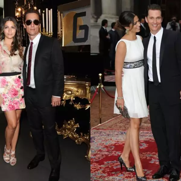 La pareja forma fue una de las grandes protagonistas., el actor, imagen de una fragancia y su novia lució radiante con una creación en blanco de la firma también.