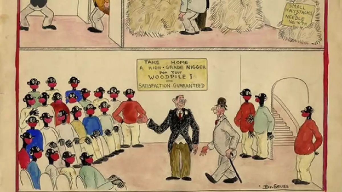 El dibujo racista de Dr. Seuss que está siendo ofrecido en una casa de subastas en EU