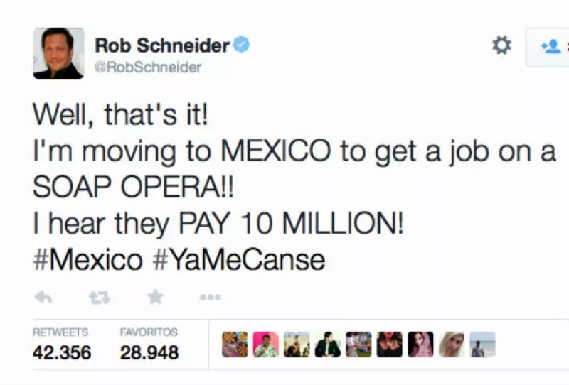 El actor estadounidense utilizó su cuenta de Twitter para hacer referencia, muy a su estilo, al video en donde la primera dama de México justifica sus ganancias.