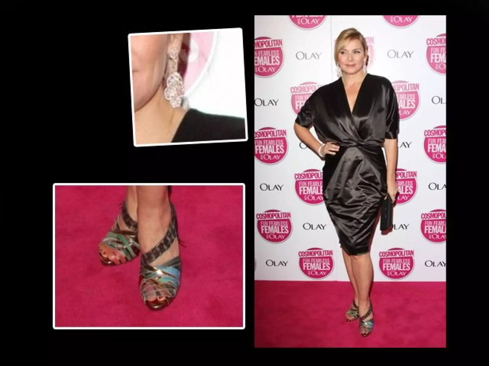 Este vestido estilo kimono le va muy bien a su esbelta figura.