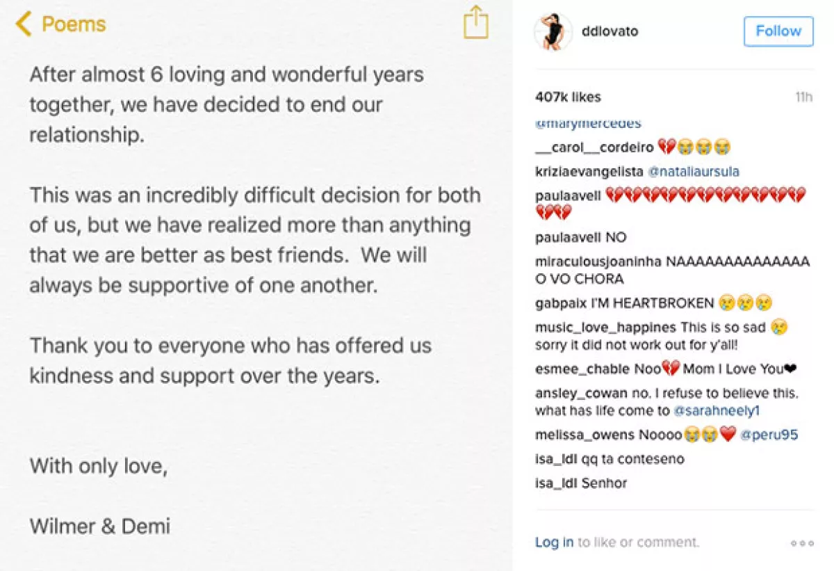 La cantante dio la noticia a través de Instagram.