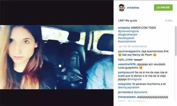 La dedicatoria que le hizo el actor Erick Elías, con quien tiene una gran amistad.