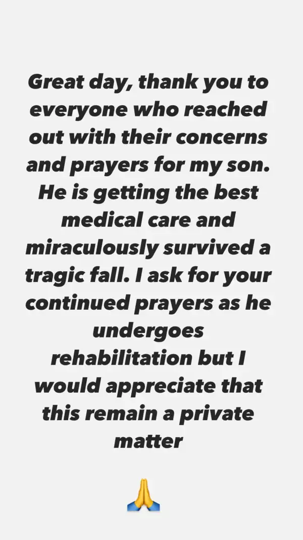 Comunicado del rapero Flo Rida sobre el estado de salud de su hijo tras sufrir una caída