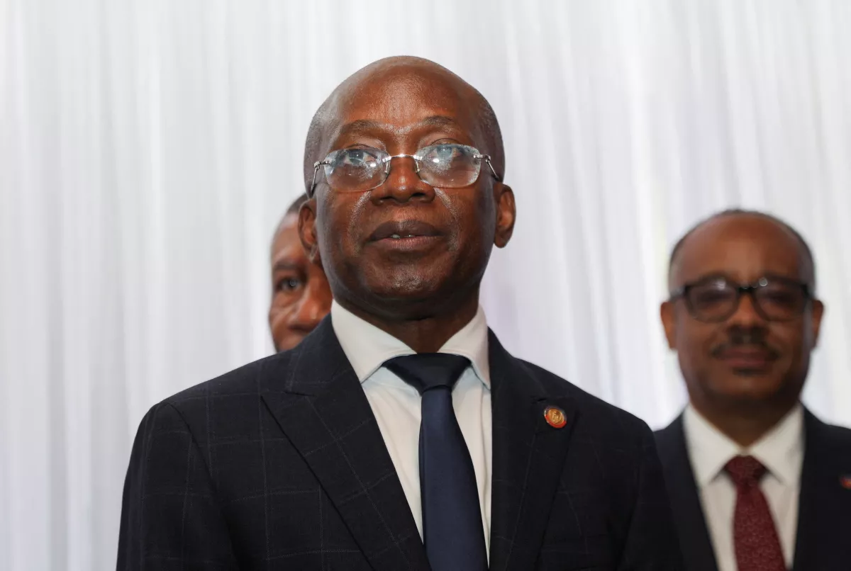 El nuevo primer ministro interino de Haití, Michel Patrick Boisvert, durante la ceremonia de instalación del Consejo de Transición Presidencial, en Puerto Príncipe, Haití, el 25 de abril de 2024.