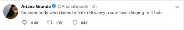 Ariana Grande responde a Pete Davidson