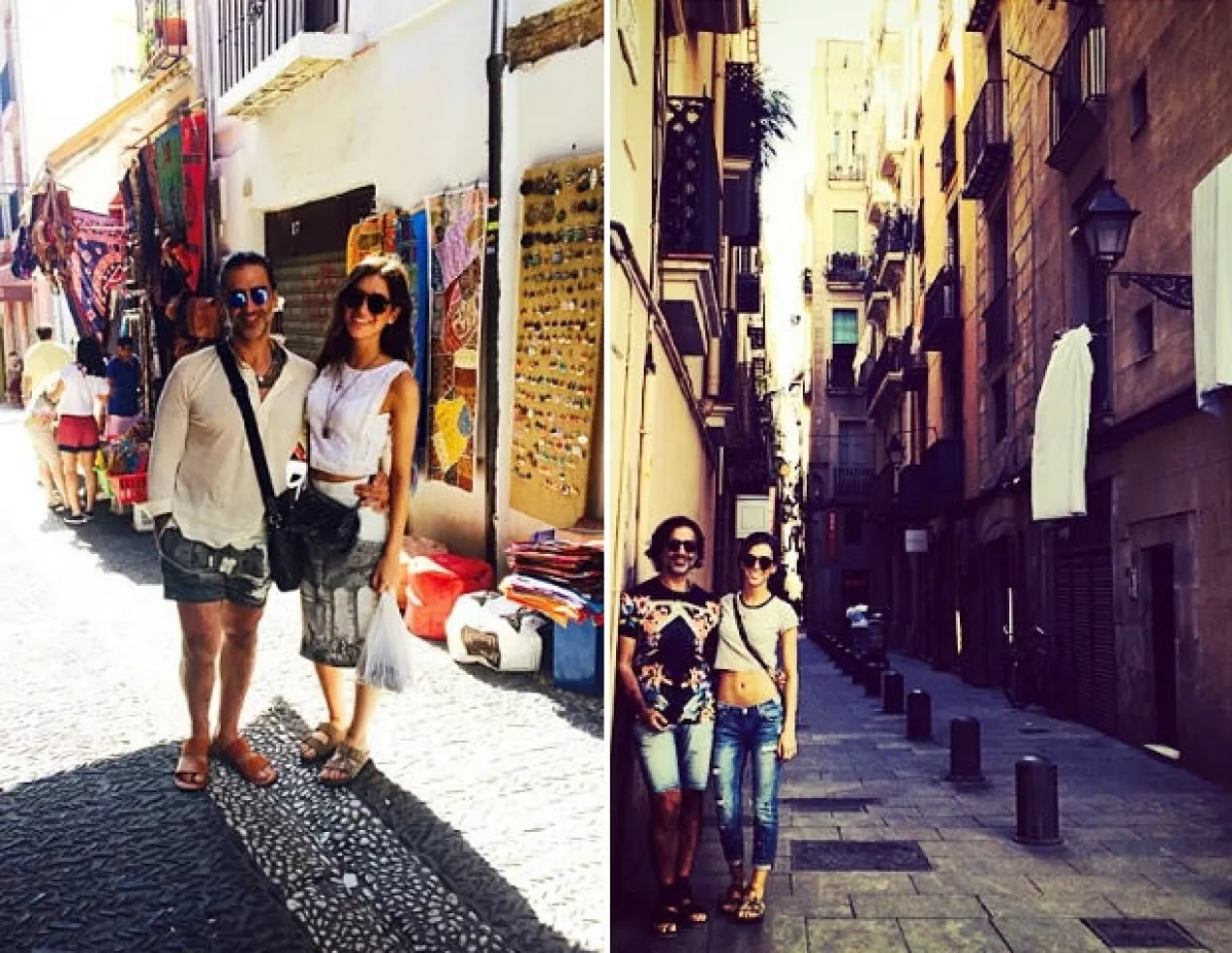 Ambos aprovecharon para fotografiarse en sus diferentes paradas españolas.