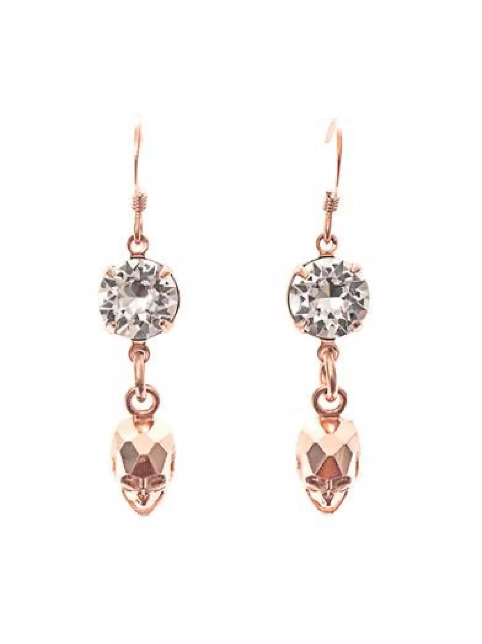 Aretes de diamante y oro rosa de Joomi Lim.