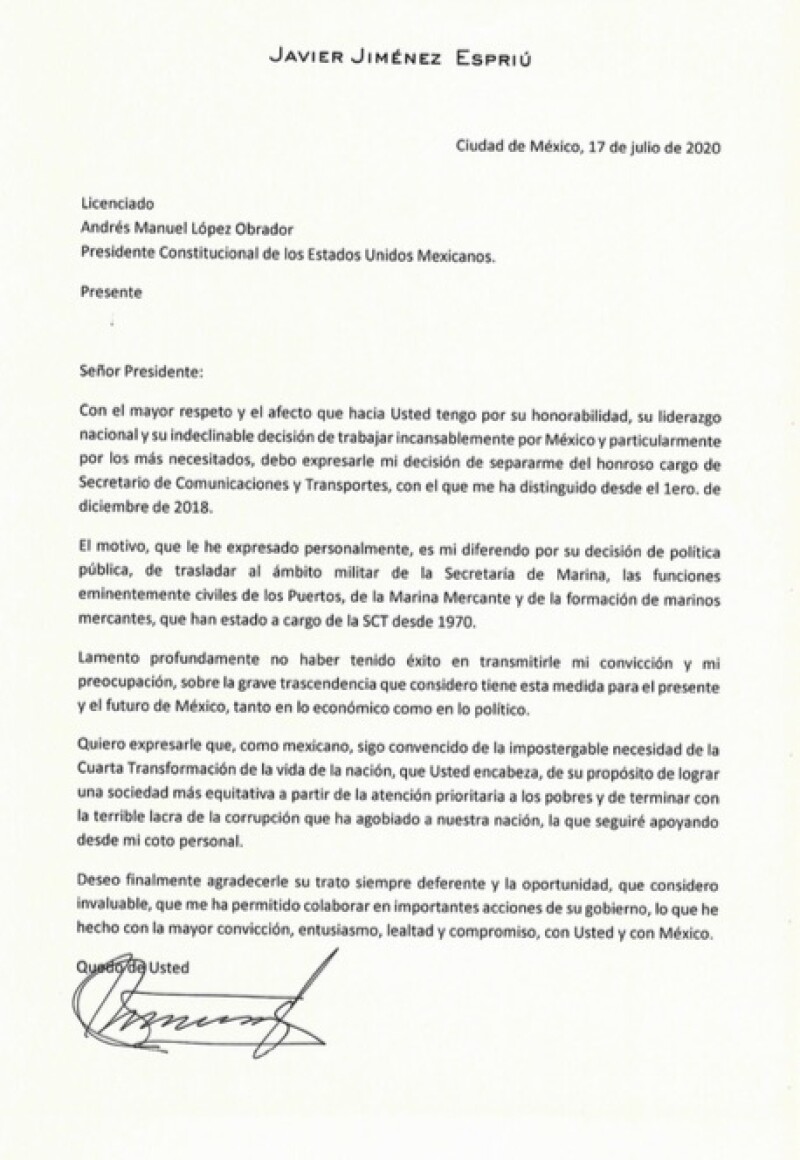 Jimenez Espriu Deja La Sct Tras Diferendo En Manejo De Puertos Y