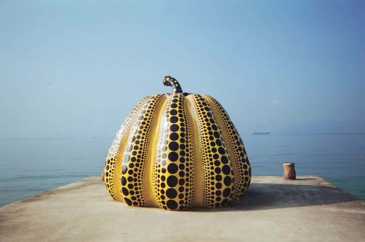 Yayoi,Kusama's,Pumpkin,In,Naoshima,,Japan.