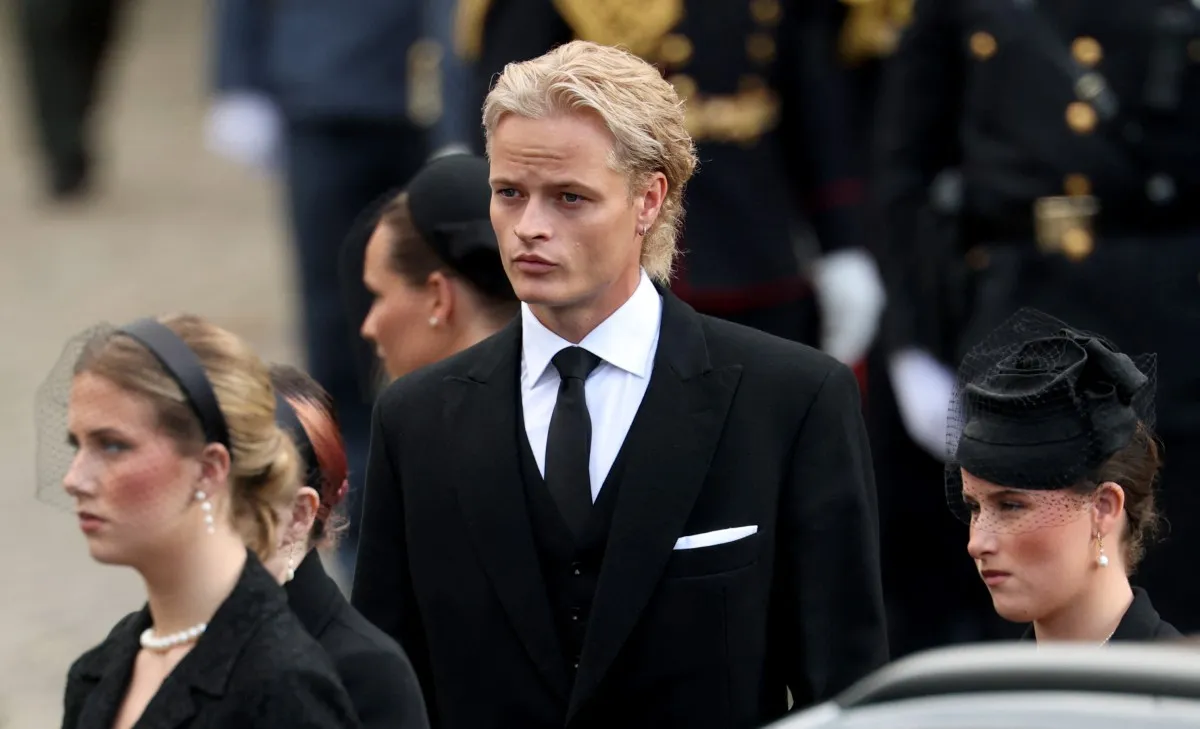 Marius Borg en el funeral del rey Harald V