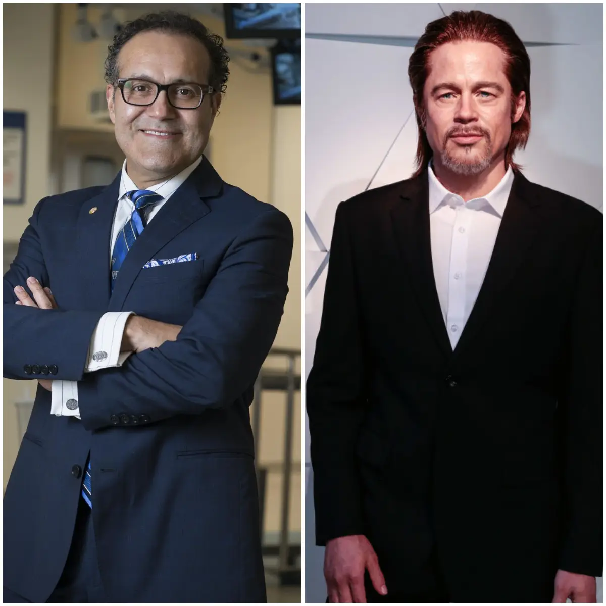 Alfredo Quiñones Hinojosa y Brad Pitt.