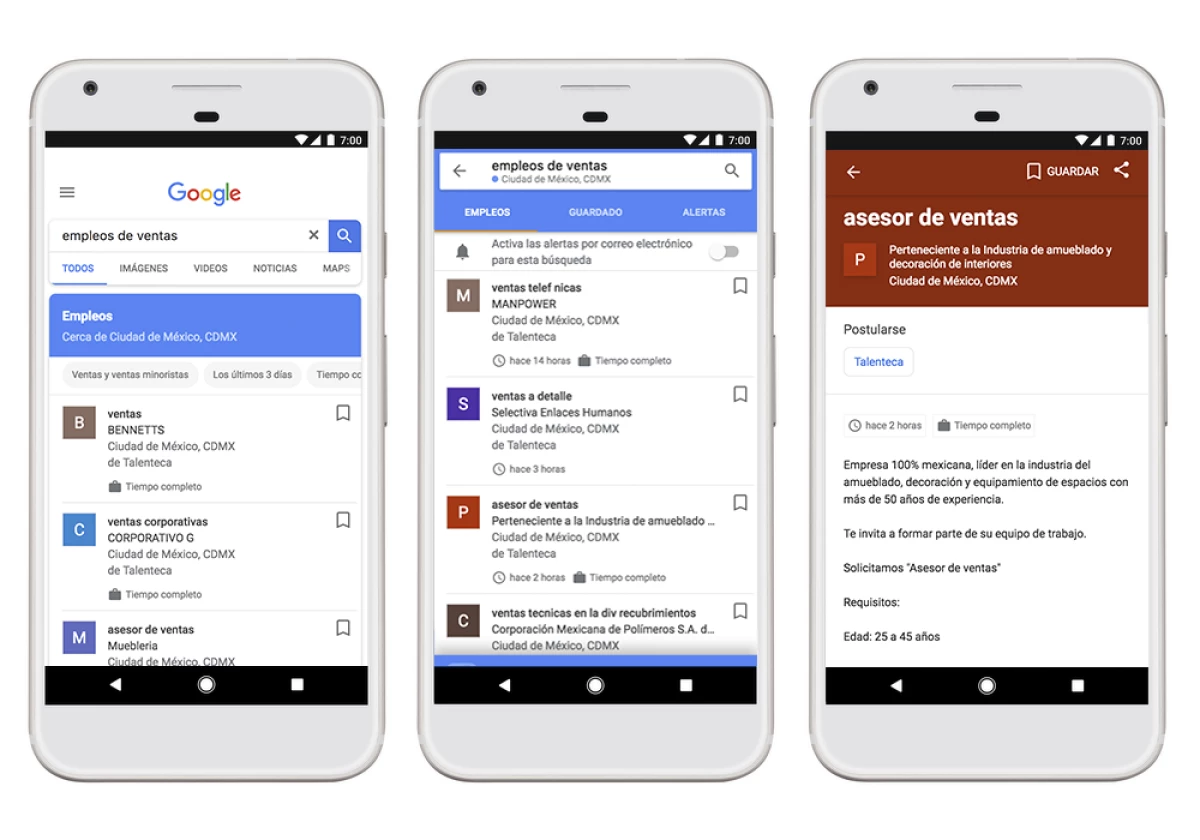 Google te ayuda a encontrar trabajo