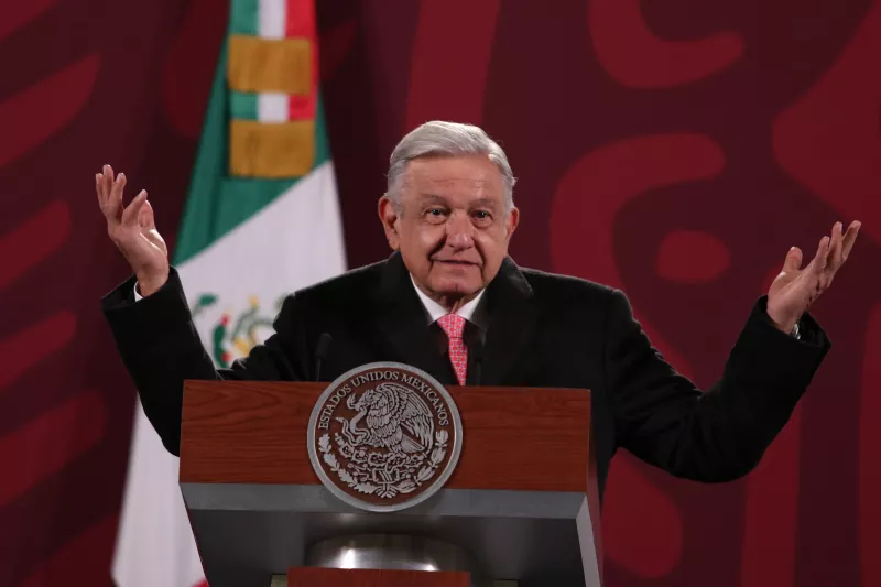 Andrés Manuel López Obrador, presidente de México durante conferencia de prensa en Palacio Nacional