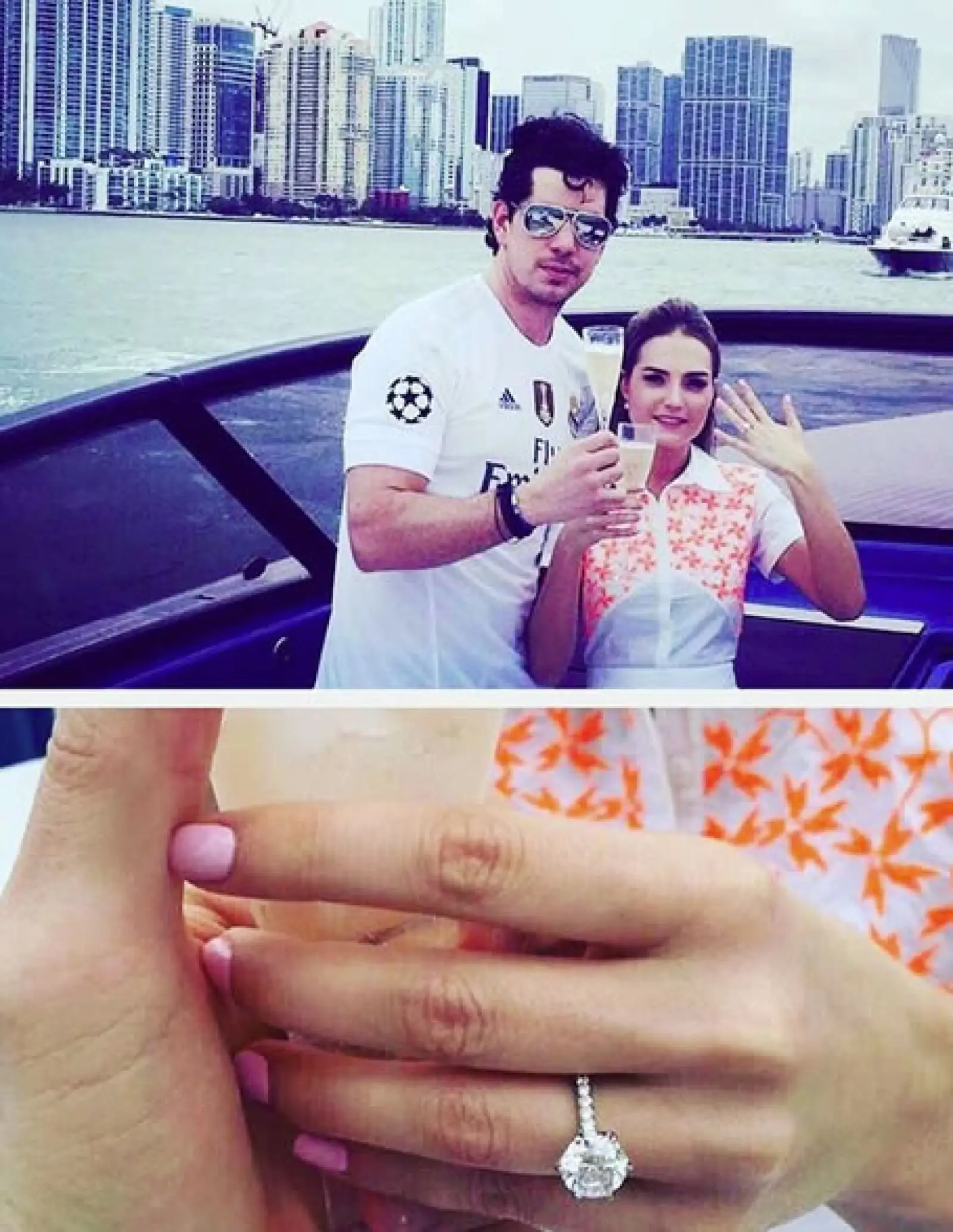 Alex Valladares dió anillo en Miami a Miriam Huber tras 8 años de novios.