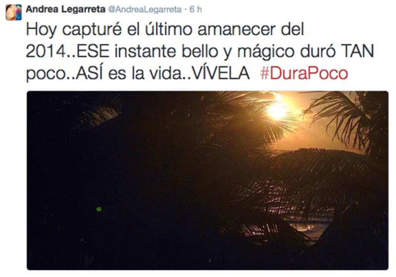 Andrea Legarreta se levantó temprano para captar el último amanecer del 2014.