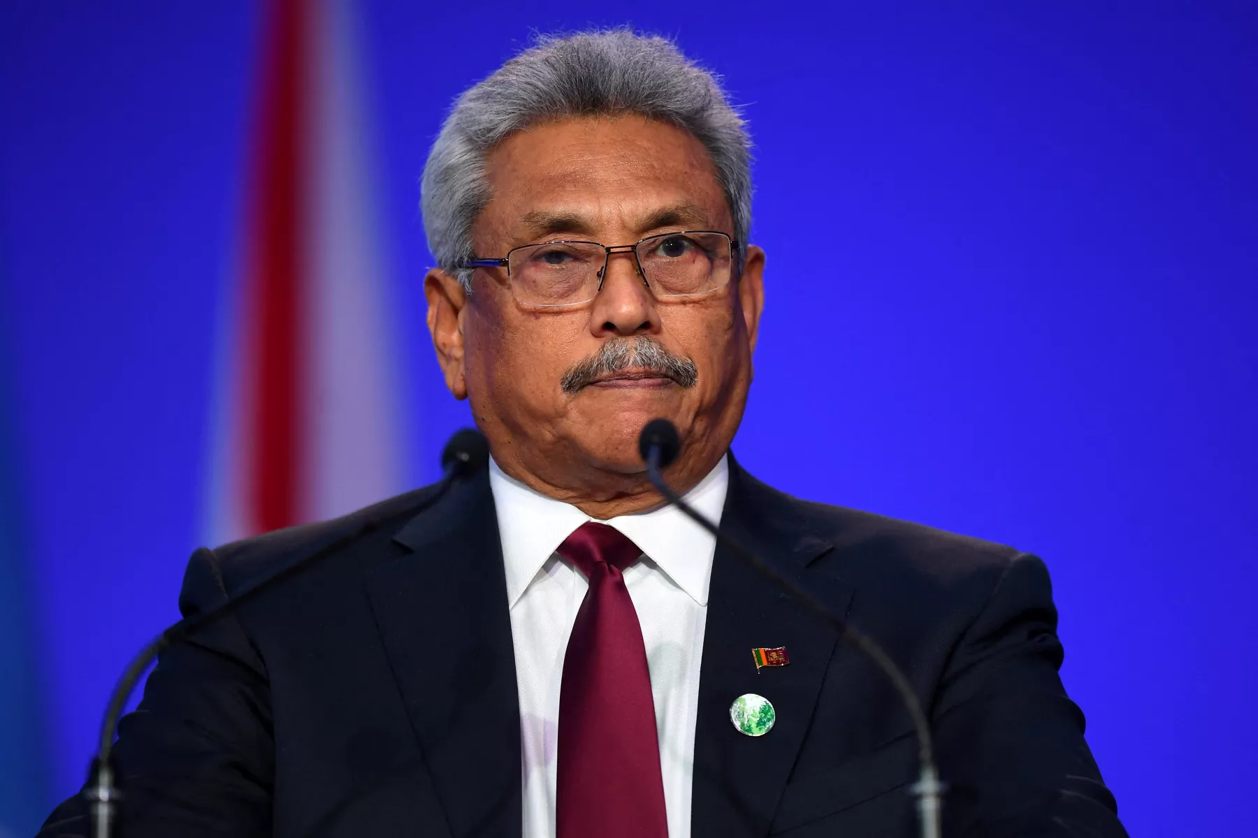 El presidente de Sri Lanka, Gotabaya Rajapaksa, da un mensaje durante la COP26 en Glasgow. 