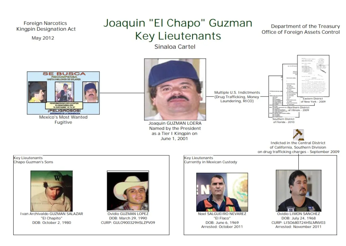Diagrama Departamento de Tesoro de 'El Chapo'