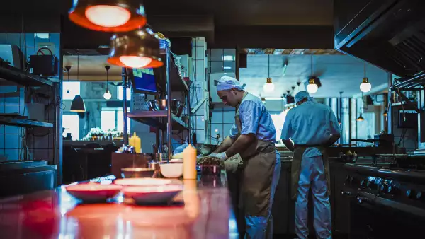 Teamwork in the kitchen of the high-end restaurant