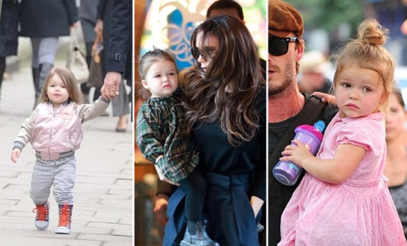 Harper es la consetida de su papá, siempre pasea con ella por las calles de Londres y a veces la viste con su mismo estilo. ¿No es adorable?