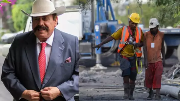 Armando Guadiana y trabajdores de El Pinabete